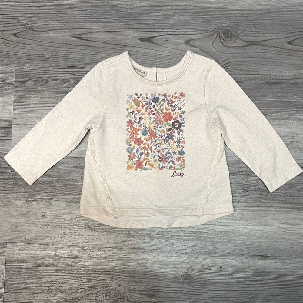 Lucky Brand Kids Floral Print Top - Cream 5/$20